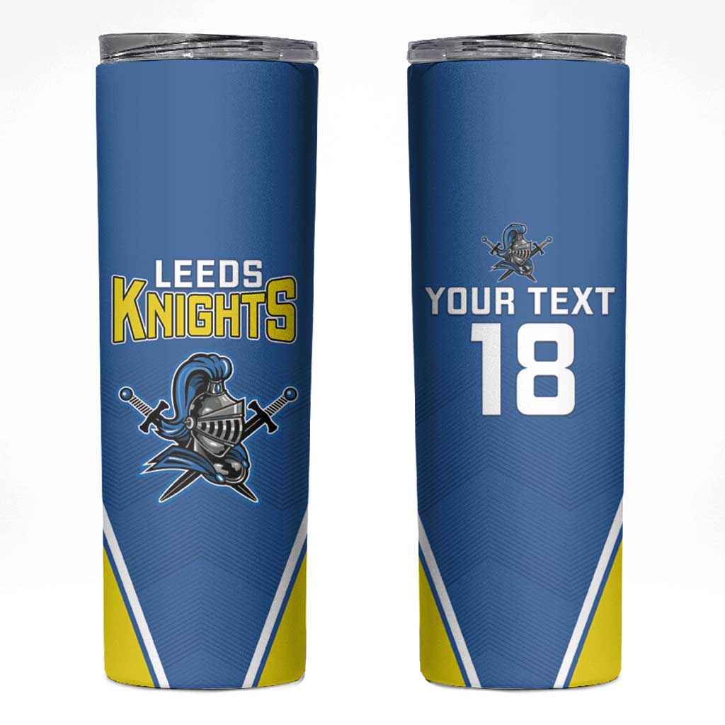 Custom West Knights of Yorkshire Skinny Tumbler Skate Hard Hit Harder Blue Version - Wonder Print Shop
