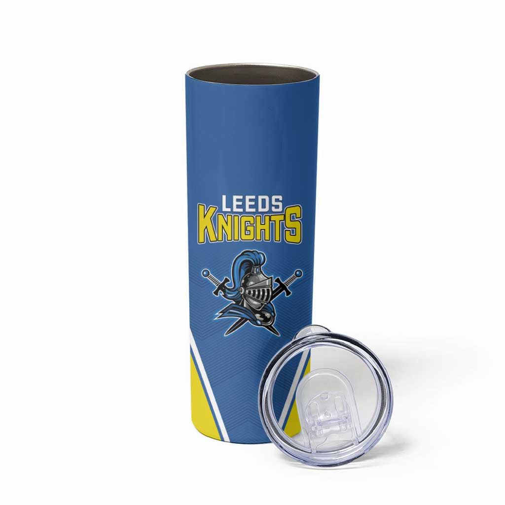 Custom West Knights of Yorkshire Skinny Tumbler Skate Hard Hit Harder Blue Version - Wonder Print Shop