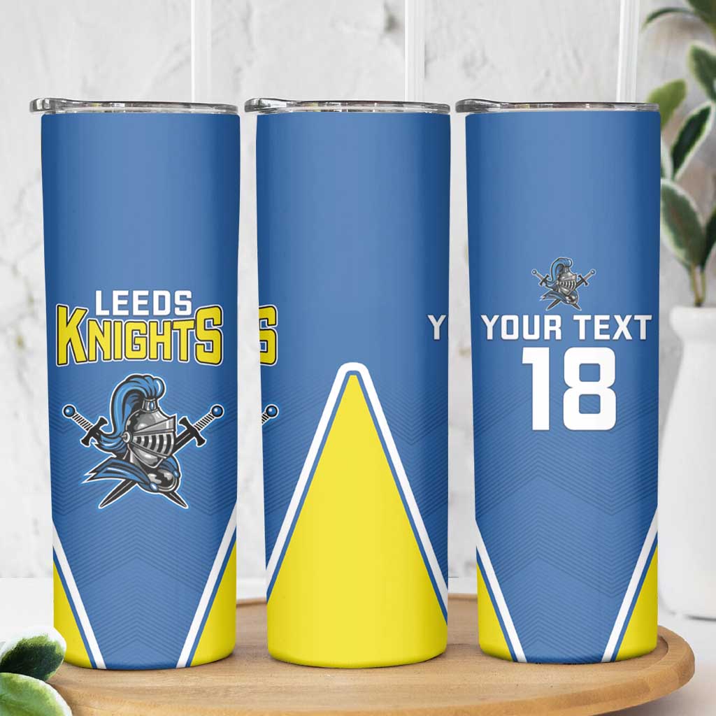 Custom West Knights of Yorkshire Skinny Tumbler Skate Hard Hit Harder Blue Version - Wonder Print Shop