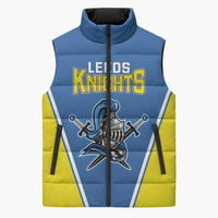Custom West Knights of Yorkshire Sleeveless Puffer Jacket Skate Hard Hit Harder Blue Version - Wonder Print Shop