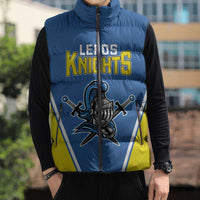Custom West Knights of Yorkshire Sleeveless Puffer Jacket Skate Hard Hit Harder Blue Version - Wonder Print Shop