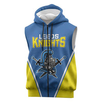 Custom West Knights of Yorkshire Sleeveless Zip Hoodie Skate Hard Hit Harder Blue Version - Wonder Print Shop