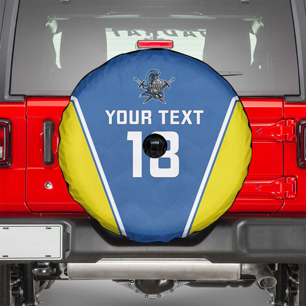 Custom West Knights of Yorkshire Spare Tire Cover Skate Hard Hit Harder Blue Version - Wonder Print Shop