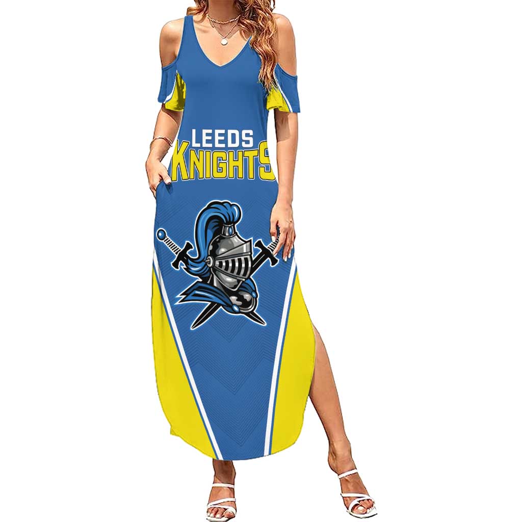 Custom West Knights of Yorkshire Summer Maxi Dress Skate Hard Hit Harder Blue Version - Wonder Print Shop