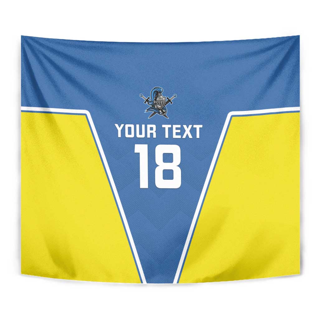Custom West Knights of Yorkshire Tapestry Skate Hard Hit Harder Blue Version - Wonder Print Shop