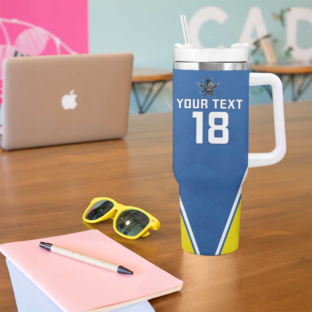 Custom West Knights of Yorkshire Tumbler With Handle Skate Hard Hit Harder Blue Version - Wonder Print Shop