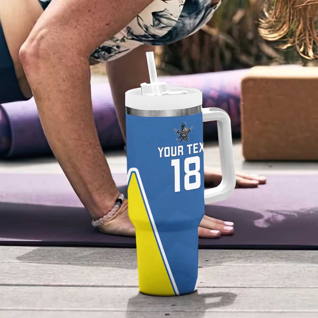 Custom West Knights of Yorkshire Tumbler With Handle Skate Hard Hit Harder Blue Version - Wonder Print Shop