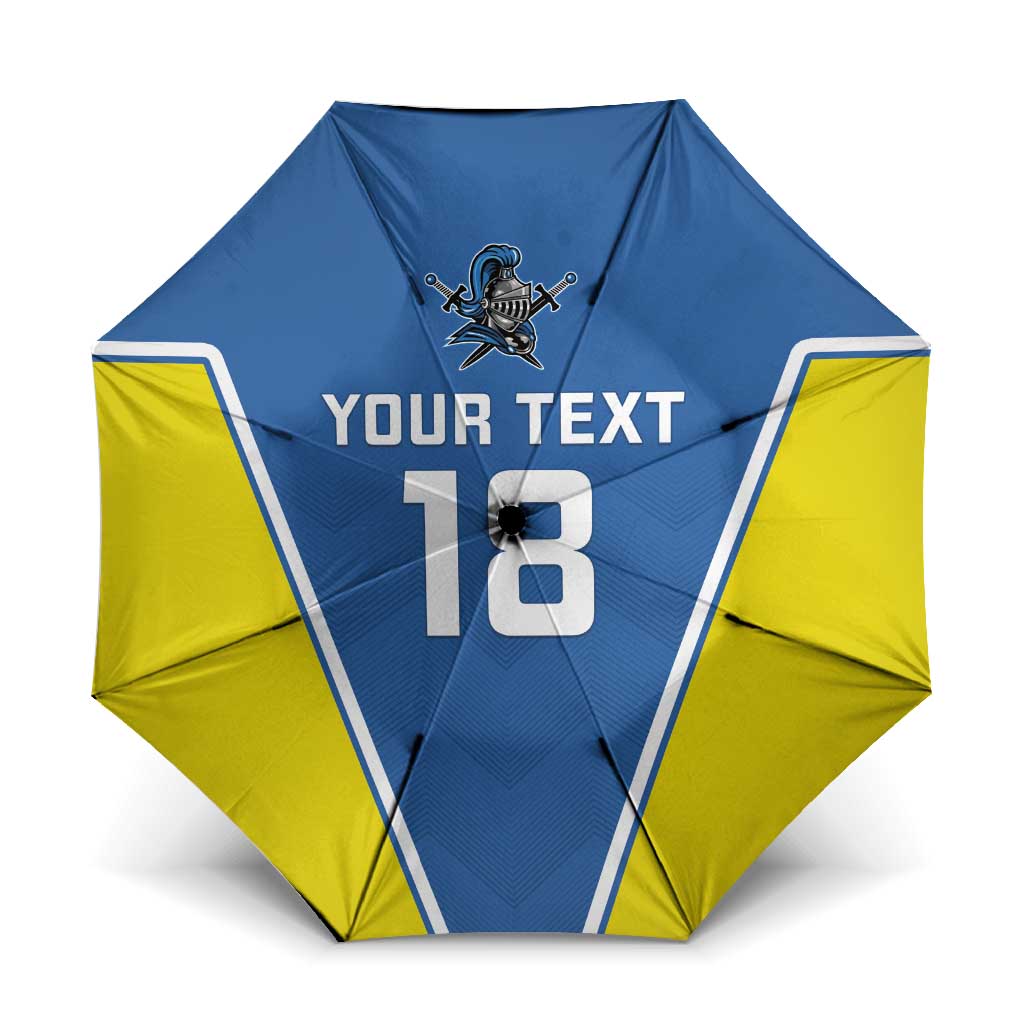 Custom West Knights of Yorkshire Umbrella Skate Hard Hit Harder Blue Version - Wonder Print Shop