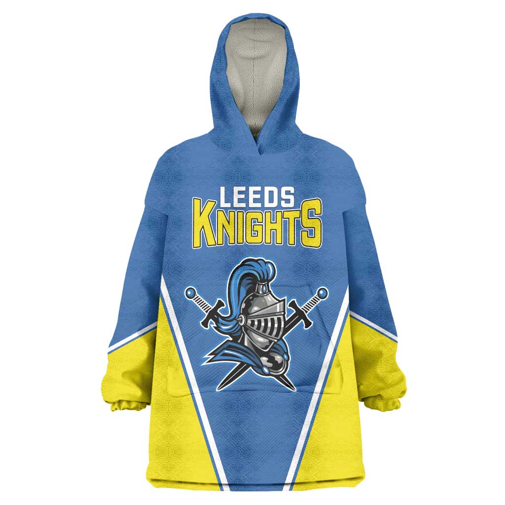 Custom West Knights of Yorkshire Wearable Blanket Hoodie Skate Hard Hit Harder Blue Version - Wonder Print Shop