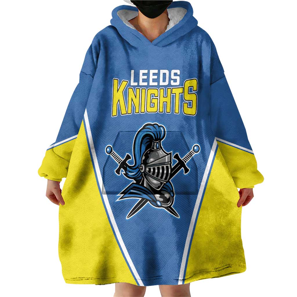 Custom West Knights of Yorkshire Wearable Blanket Hoodie Skate Hard Hit Harder Blue Version - Wonder Print Shop