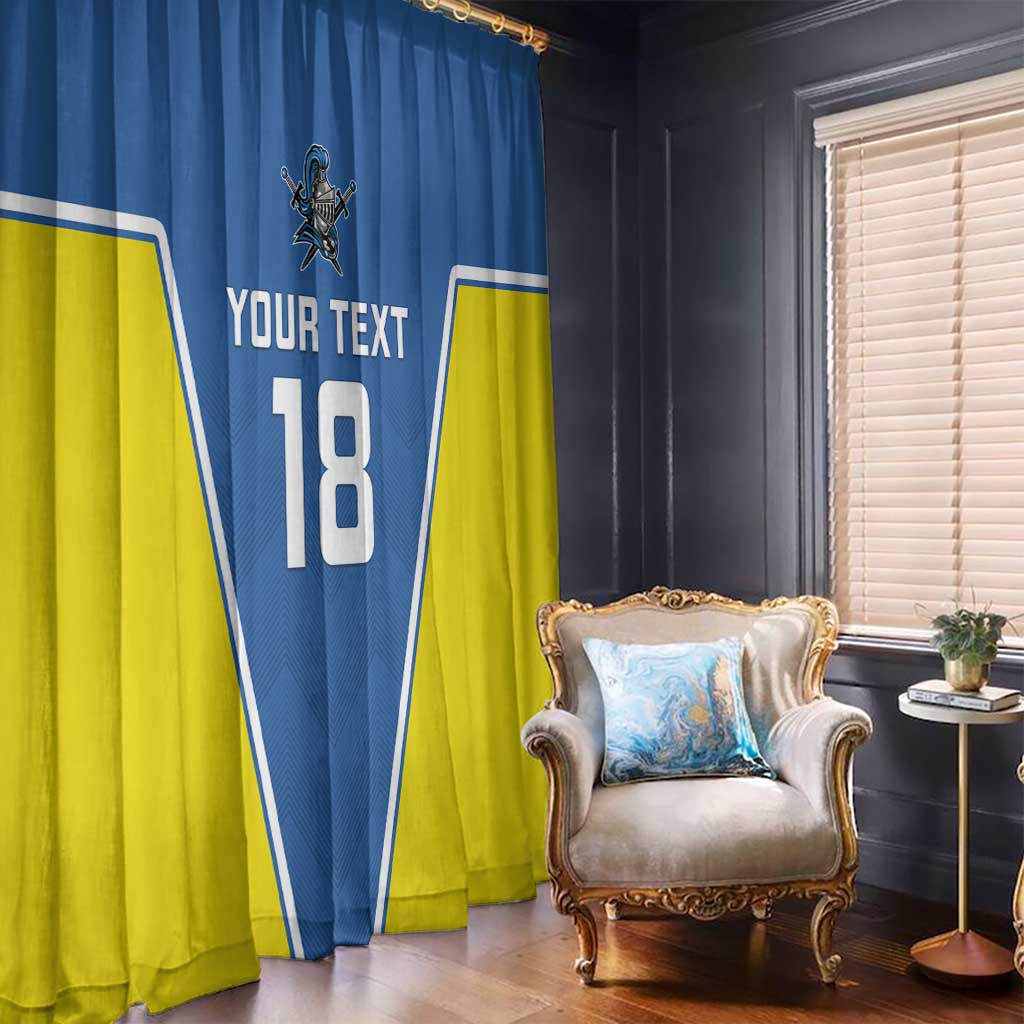 Custom West Knights of Yorkshire Window Curtain Skate Hard Hit Harder Blue Version - Wonder Print Shop