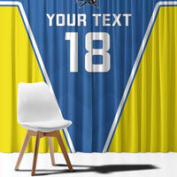 Custom West Knights of Yorkshire Window Curtain Skate Hard Hit Harder Blue Version - Wonder Print Shop