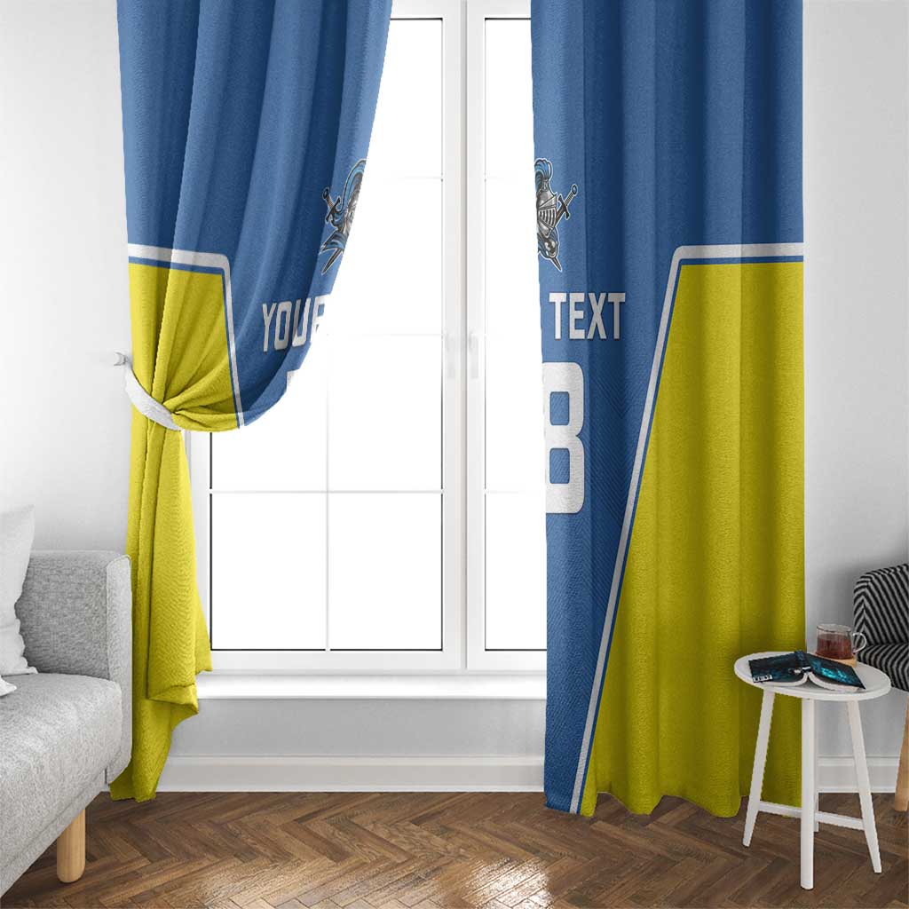 Custom West Knights of Yorkshire Window Curtain Skate Hard Hit Harder Blue Version - Wonder Print Shop