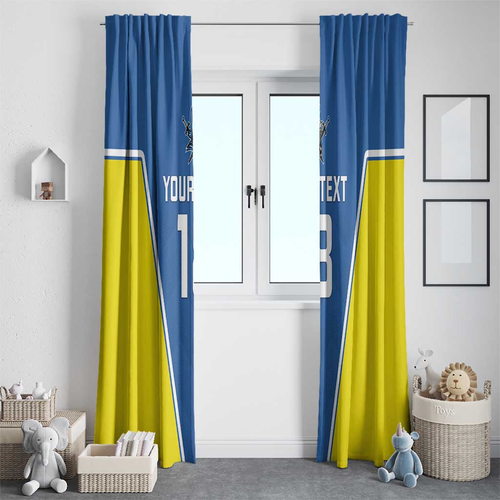 Custom West Knights of Yorkshire Window Curtain Skate Hard Hit Harder Blue Version - Wonder Print Shop