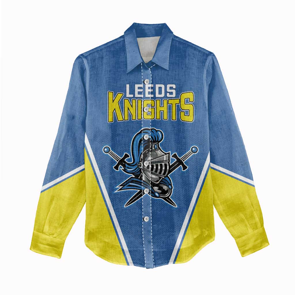 Custom West Knights of Yorkshire Women Casual Shirt Skate Hard Hit Harder Blue Version - Wonder Print Shop