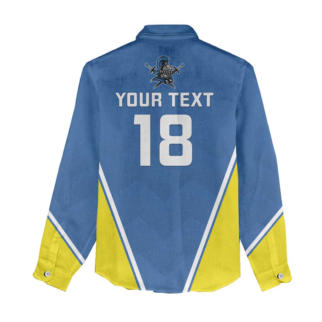 Custom West Knights of Yorkshire Women Casual Shirt Skate Hard Hit Harder Blue Version - Wonder Print Shop