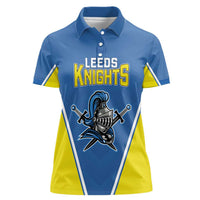 Custom West Knights of Yorkshire Women Polo Shirt Skate Hard Hit Harder Blue Version - Wonder Print Shop