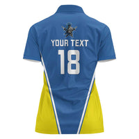 Custom West Knights of Yorkshire Women Polo Shirt Skate Hard Hit Harder Blue Version - Wonder Print Shop