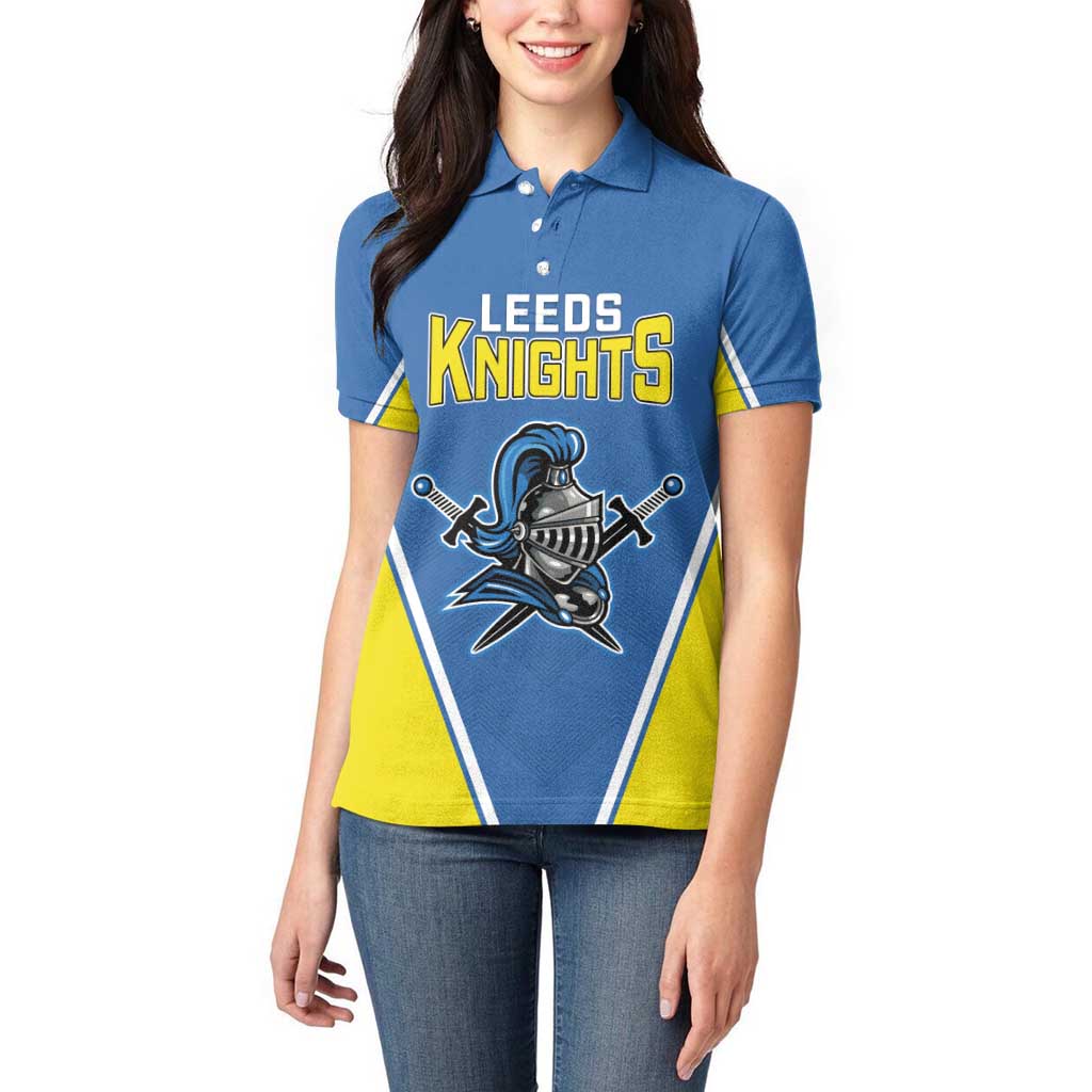 Custom West Knights of Yorkshire Women Polo Shirt Skate Hard Hit Harder Blue Version - Wonder Print Shop