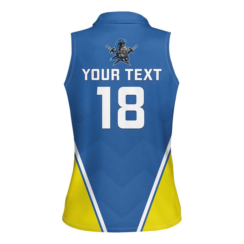 Custom West Knights of Yorkshire Women Sleeveless Polo Shirt Skate Hard Hit Harder Blue Version - Wonder Print Shop