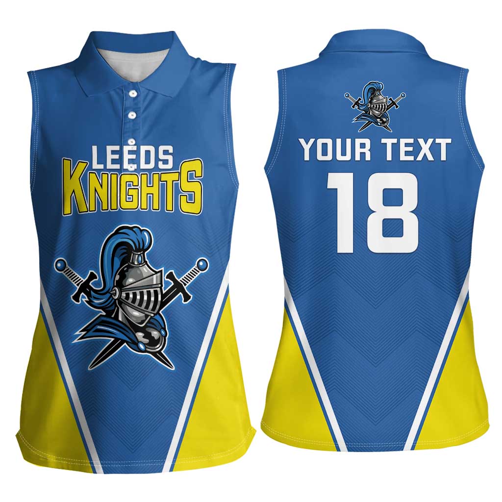 Custom West Knights of Yorkshire Women Sleeveless Polo Shirt Skate Hard Hit Harder Blue Version - Wonder Print Shop