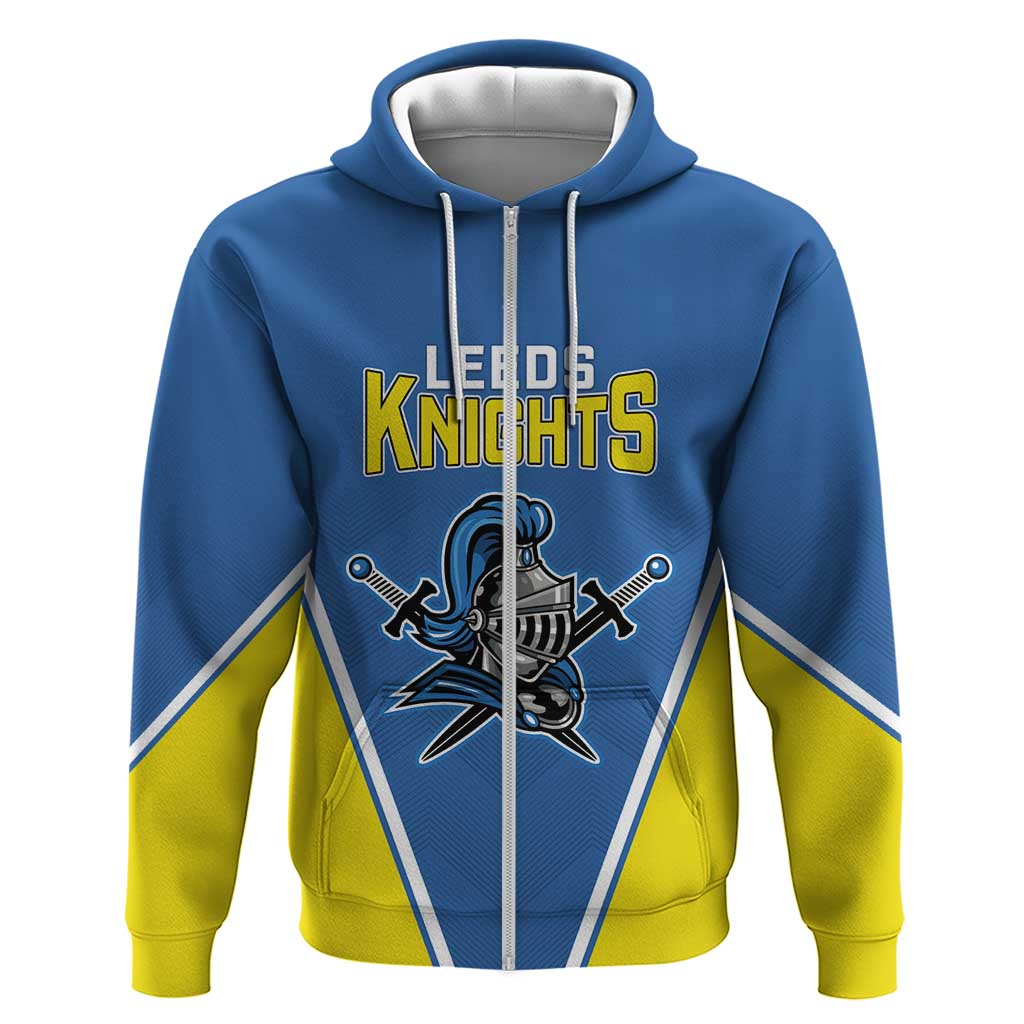 Custom West Knights of Yorkshire Zip Hoodie Skate Hard Hit Harder Blue Version - Wonder Print Shop