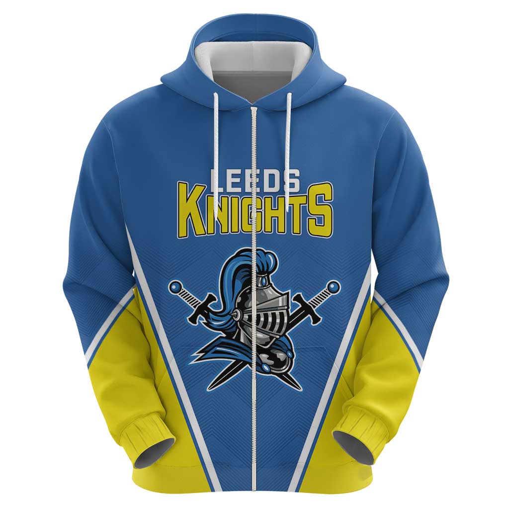 Custom West Knights of Yorkshire Zip Hoodie Skate Hard Hit Harder Blue Version - Wonder Print Shop