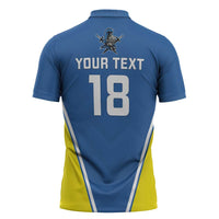 Custom West Knights of Yorkshire Zipper Polo Shirt Skate Hard Hit Harder Blue Version - Wonder Print Shop