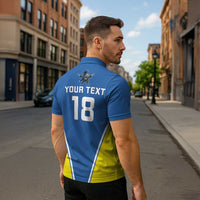 Custom West Knights of Yorkshire Zipper Polo Shirt Skate Hard Hit Harder Blue Version - Wonder Print Shop