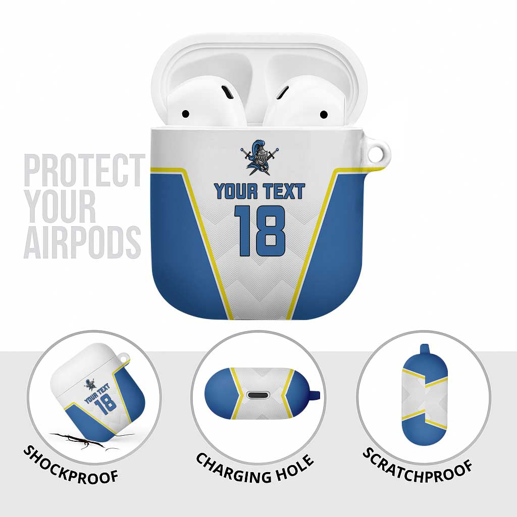 Custom West Knights of Yorkshire AirPods Case Skate Hard Hit Harder White Version - Wonder Print Shop