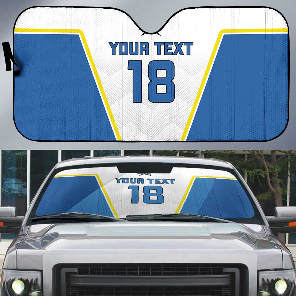 Custom West Knights of Yorkshire Auto Sun Shade Skate Hard Hit Harder White Version - Wonder Print Shop
