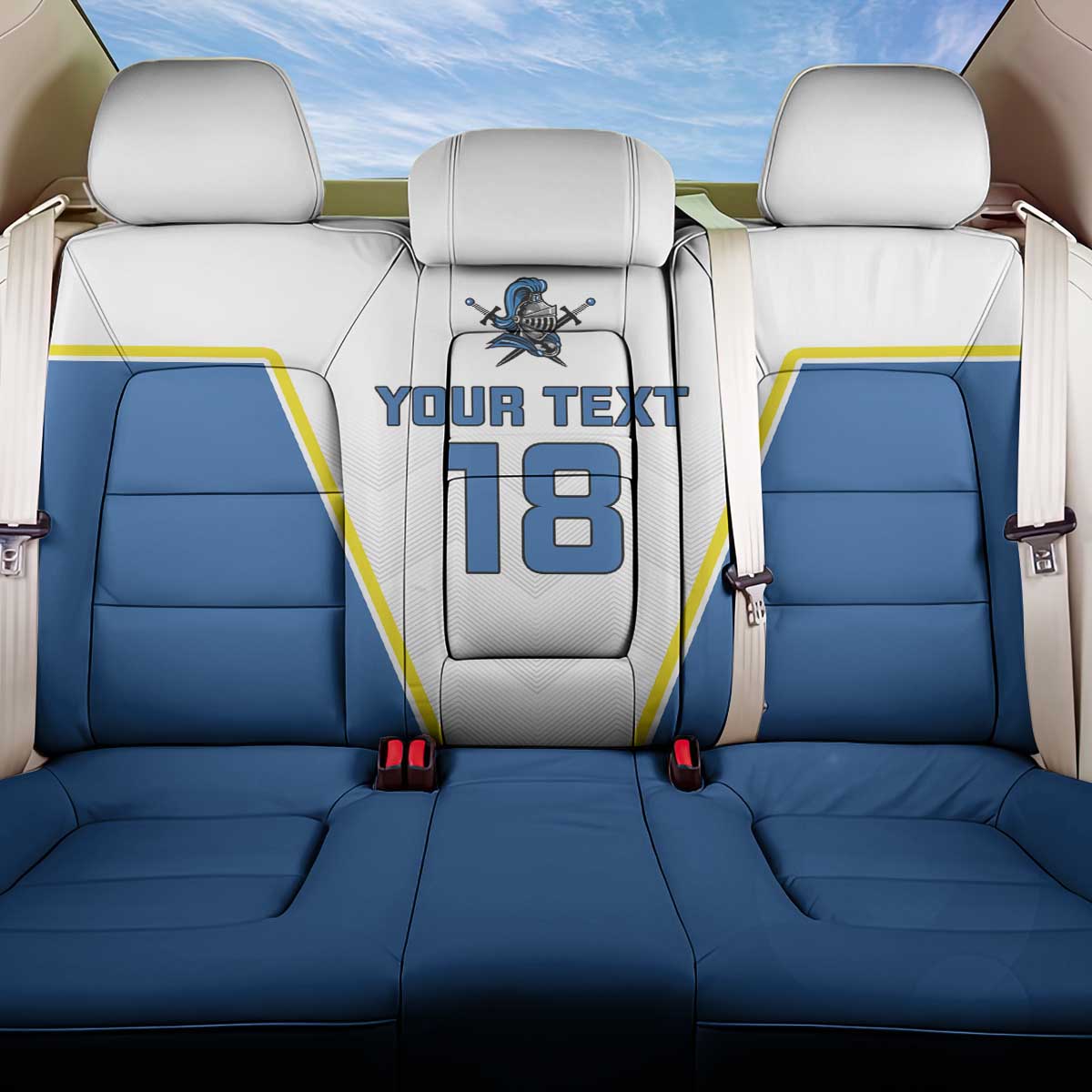 Custom West Knights of Yorkshire Back Car Seat Cover Skate Hard Hit Harder White Version - Wonder Print Shop