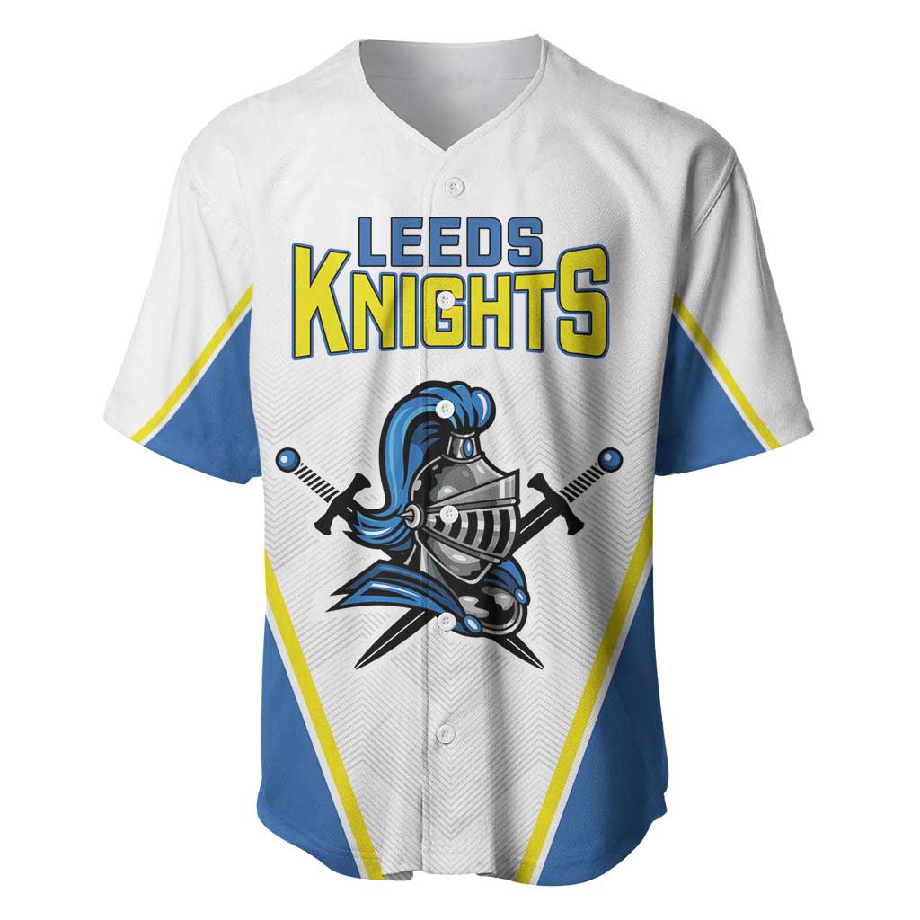 Custom West Knights of Yorkshire Baseball Jersey Skate Hard Hit Harder White Version - Wonder Print Shop