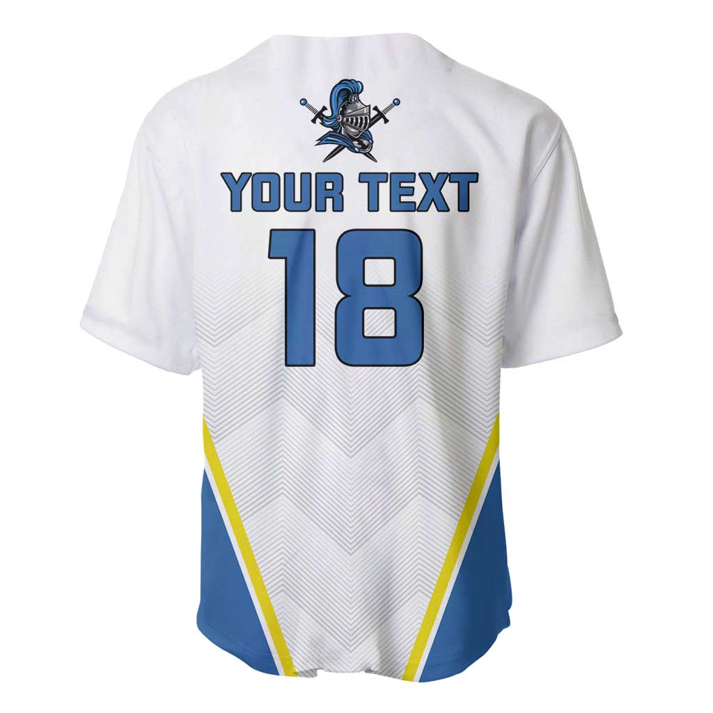 Custom West Knights of Yorkshire Baseball Jersey Skate Hard Hit Harder White Version - Wonder Print Shop