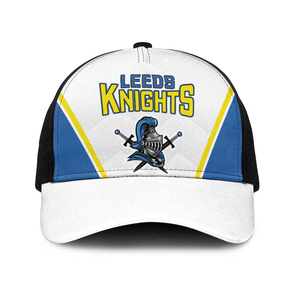 West Knights of Yorkshire Baseball Net Cap Skate Hard Hit Harder White Version - Wonder Print Shop