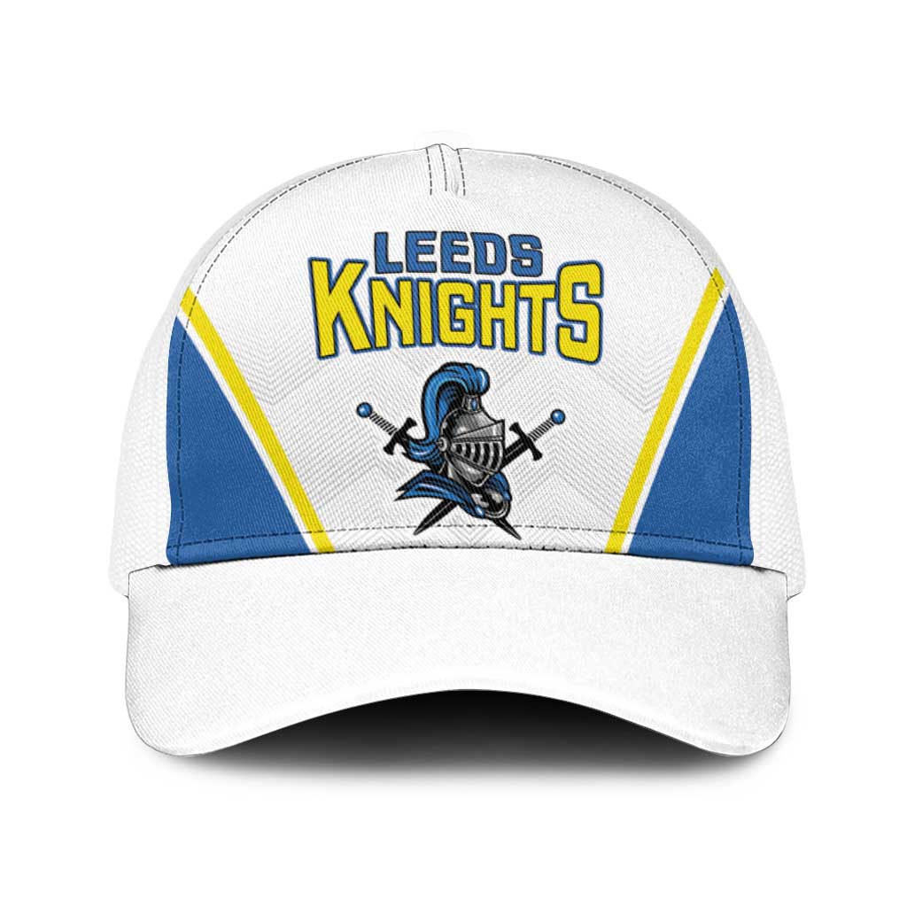 West Knights of Yorkshire Baseball Net Cap Skate Hard Hit Harder White Version - Wonder Print Shop
