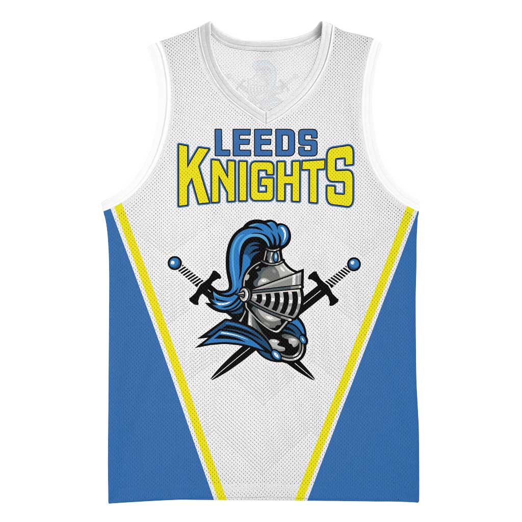 Custom West Knights of Yorkshire Basketball Jersey Skate Hard Hit Harder White Version - Wonder Print Shop