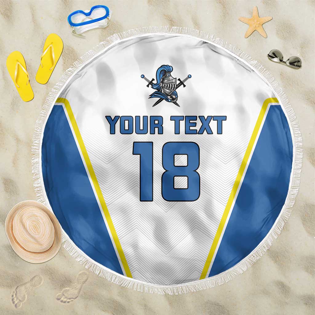 Custom West Knights of Yorkshire Beach Blanket Skate Hard Hit Harder White Version - Wonder Print Shop