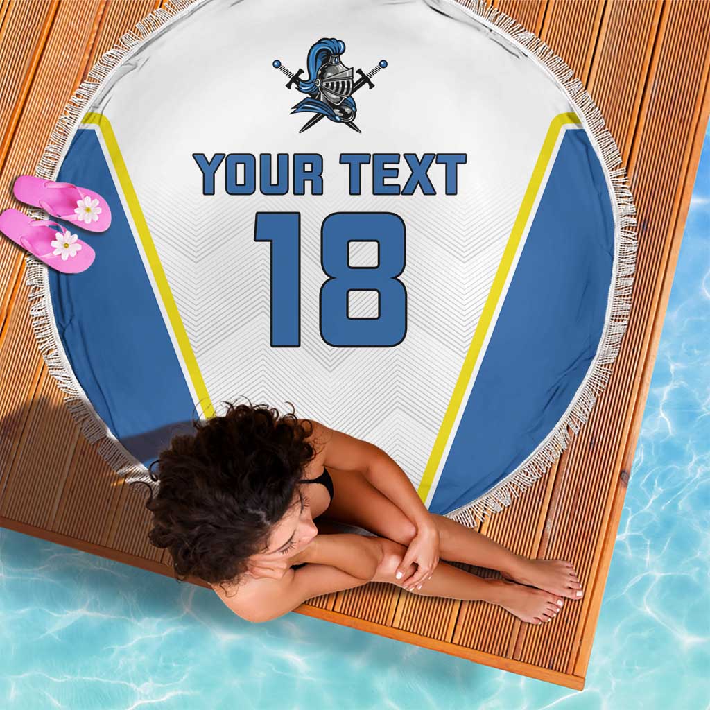 Custom West Knights of Yorkshire Beach Blanket Skate Hard Hit Harder White Version - Wonder Print Shop