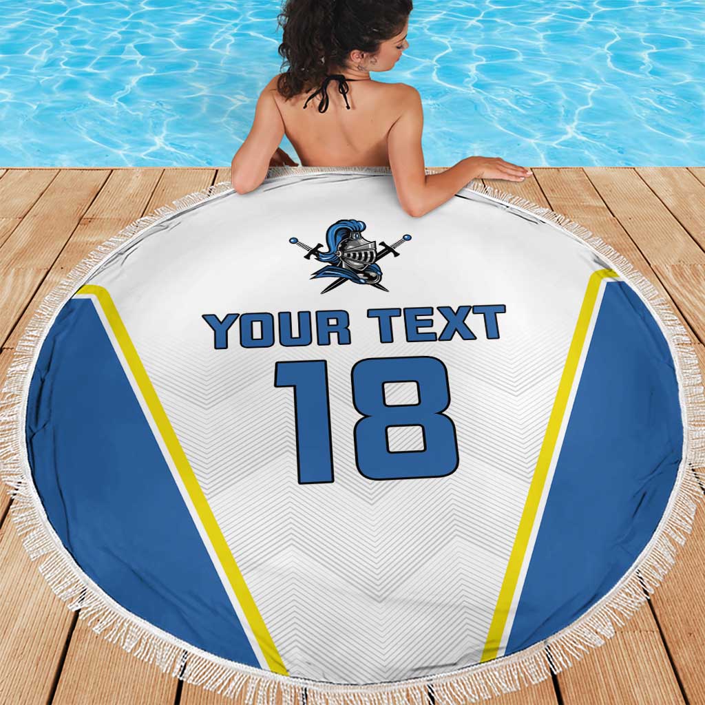 Custom West Knights of Yorkshire Beach Blanket Skate Hard Hit Harder White Version - Wonder Print Shop