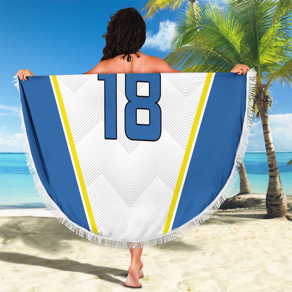 Custom West Knights of Yorkshire Beach Blanket Skate Hard Hit Harder White Version - Wonder Print Shop