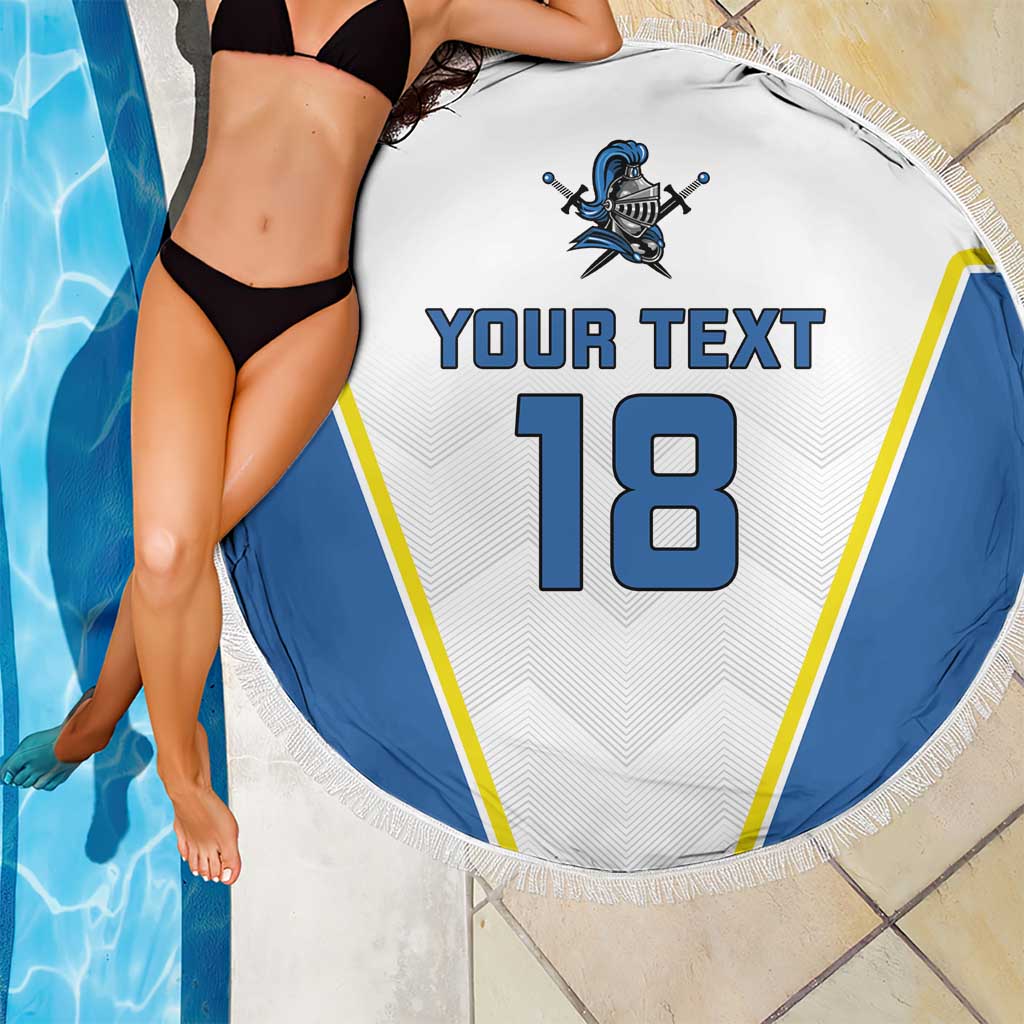 Custom West Knights of Yorkshire Beach Blanket Skate Hard Hit Harder White Version - Wonder Print Shop