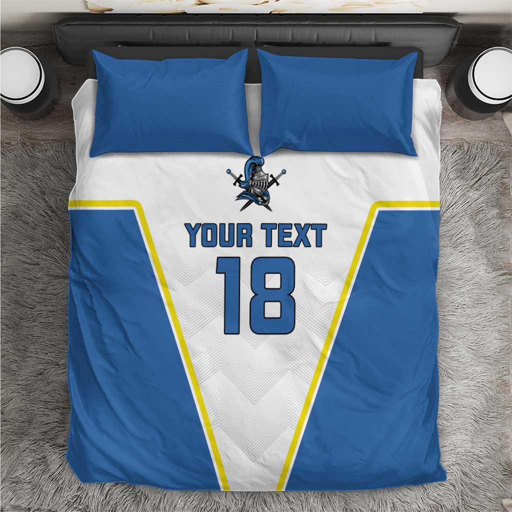 Custom West Knights of Yorkshire Bedding Set Skate Hard Hit Harder White Version - Wonder Print Shop