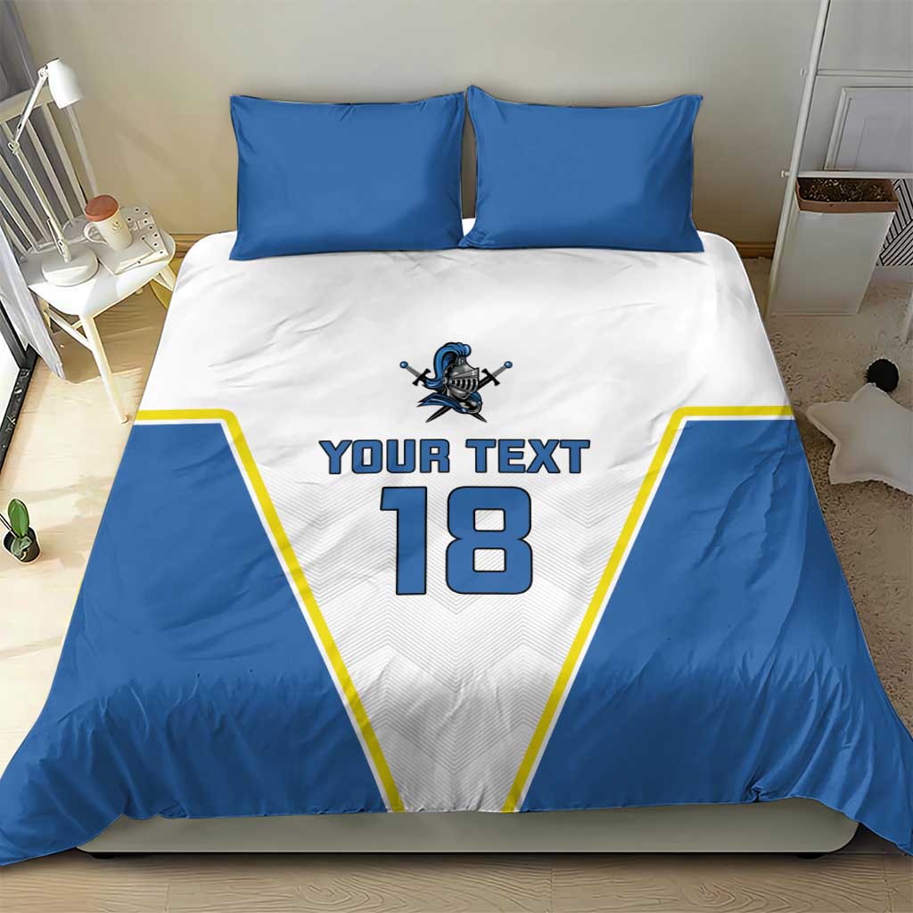Custom West Knights of Yorkshire Bedding Set Skate Hard Hit Harder White Version - Wonder Print Shop