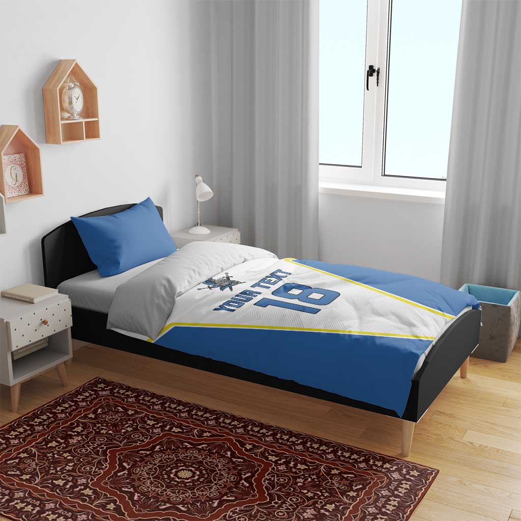 Custom West Knights of Yorkshire Bedding Set Skate Hard Hit Harder White Version - Wonder Print Shop