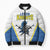 Custom West Knights of Yorkshire Bomber Puffer Jacket Skate Hard Hit Harder White Version - Wonder Print Shop