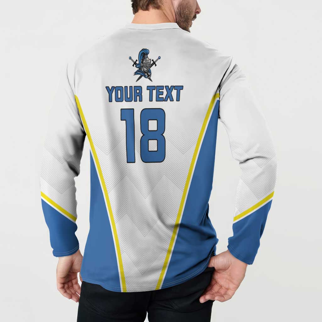 Custom West Knights of Yorkshire Button Sweatshirt Skate Hard Hit Harder White Version - Wonder Print Shop