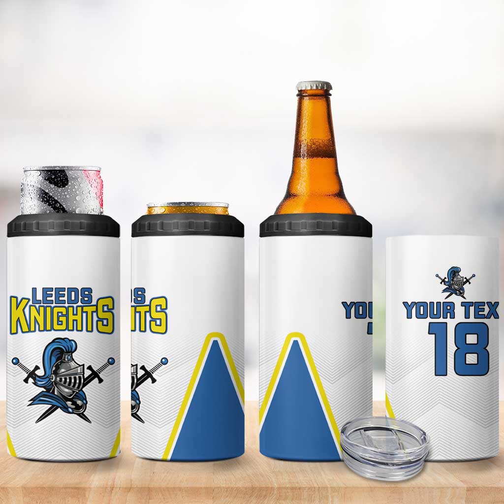 Custom West Knights of Yorkshire 4 in 1 Can Cooler Tumbler Skate Hard Hit Harder White Version - Wonder Print Shop