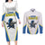 Custom West Knights of Yorkshire Couples Matching Long Sleeve Bodycon Dress and Long Sleeve Button Shirt Skate Hard Hit Harder White Version - Wonder Print Shop