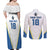 Custom West Knights of Yorkshire Couples Matching Off Shoulder Maxi Dress and Long Sleeve Button Shirt Skate Hard Hit Harder White Version - Wonder Print Shop